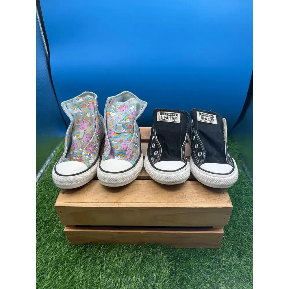 Converse Chuck Taylor All Star Youth Size 13 Shoes - Lot Black & Castle Rainbow